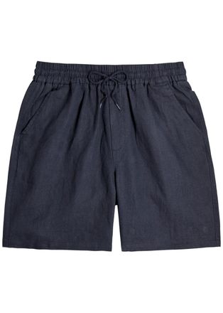 Les Deux Otto Linen-blend Shorts - Navy - XL