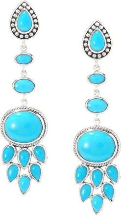 Samuel B. Silver 31.00 ct. tw. Sleeping Beauty Earrings