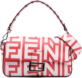 Fendi Pre-owned Fendi Marc Jacobs Nappa Vitello King Logo Print Phone Baguette Satchel Ladies 8BR600 AMWQ 229 0501