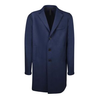 Harris Wharf London Single-Breasted Coats, male, Blue, Size: 2XL C9101 MPS 358 Coat