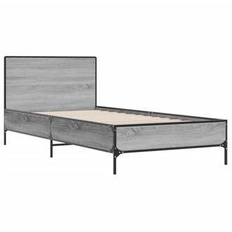 vidaXL Bed Frame without Mattress Grey Sonoma 75x190 cm Small Single Vidaxl