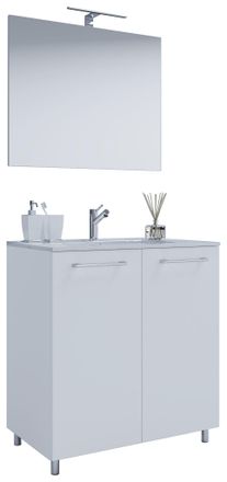 ebuy24 Vcm 3 Pcs Set 1 Lavabo Con Puertas Giratorias, 1 Espejo, 1 Lavabo Lavabo De Cer&aacute;mica Gabinete Inferior De Pie 60 Cm Juego De Muebles De Ba&ntilde;o - Badinos