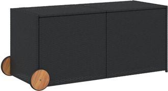 vidaXL Caja de almacenaje jardín con ruedas ratán sintético negro 283L Vidaxl