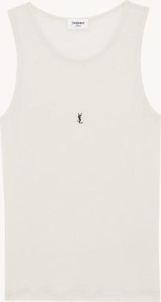 Saint Laurent Cotton Tank Top In Ribbed