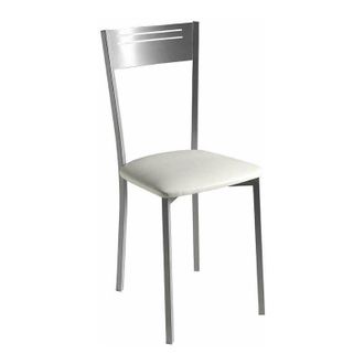 HERDASA Hispanohogar - Pack De 4 Sillas Tapizado En Polipiel Blanco, 86cm(alto) 40cm(ancho) 47cm(largo)