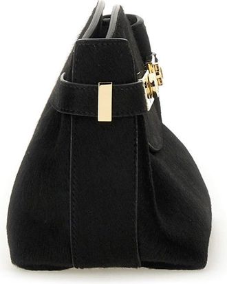 Ferragamo Womens Hug Soft Bag Black Short Hair Calf Clutch