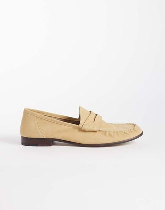 Mango Mocassini in 100% pelle scamosciata color sabbia-Neutro
