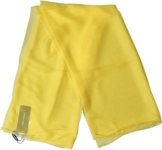 Dolce & Gabbana Yellow Silk Neck Wrap Shawl Foulard 133cm x 130cm Womens Scarf