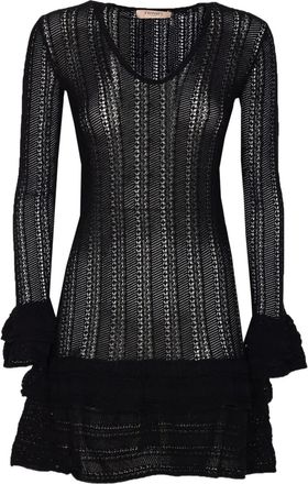 Twin-Set Abito corto traforato - Nero