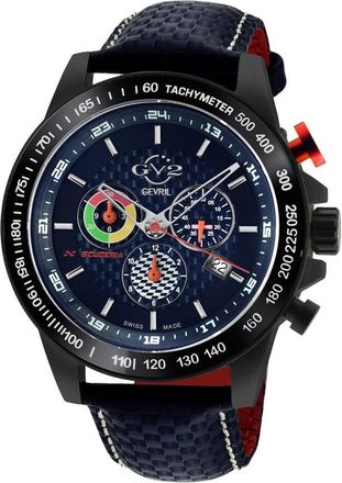 Gevril Group Scuderia Chronograph Tachymeter Blue Dial Mens Watch 9924