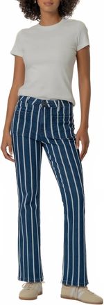 Kut from the Kloth Kelsey High Rise Ankle Flare Jeans In Indigo/white Stripe