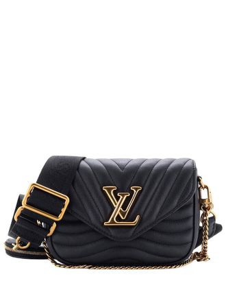 Louis Vuitton Black Quilted Leather New Wave Multi Pochette (Authentic Pre- Loved)