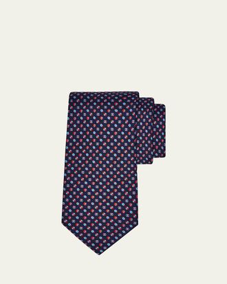 Ferragamo Mens Sports Ball Print Silk Tie