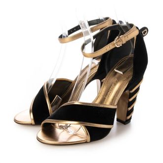 Ferragamo Womens Luxurious Heeled Sandals In Black/gold
