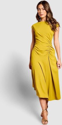 Coast Drape Side Cap Sleeve Midi Dress in Chartreuse at Nordstrom, Size 4
