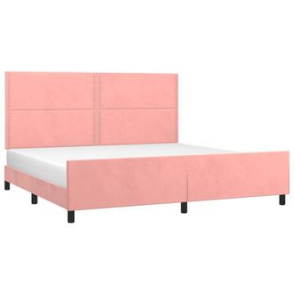 vidaXL Estructura Cama Sin Colch&oacute;n Terciopelo Rosa 200x200 Cm Vidaxl