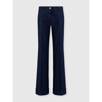 Missoni Flared Denim Trousers With Turn-up Hem And Center Crease in Navy at Nordstrom, Size 42