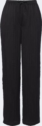 The Row Kriza pliss&eacute; silk wide-leg pants
