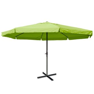 Hhg Hhg - Nunca Usado] Parasol Meran Pro, Sombrilla De Hosteler&iacute;a Con Cenefa &Oslash; 5m Poli&eacute;ster/aluminio 28kg, Verde Sin Soporte