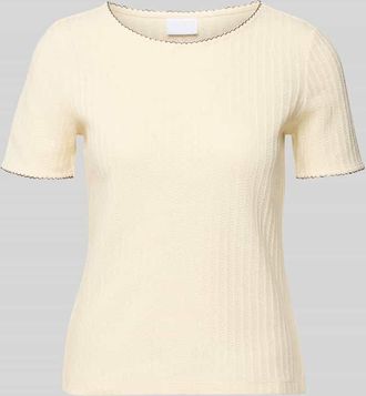 Jake*s Strickshirt mit Rundhalsausschnitt in Beige, Gr&ouml;&szlig;e XXL