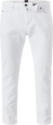 HUGO BOSS Mens Cashmere Touch Delaware Denim Jeans, White