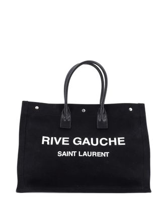 Saint Laurent Rive Gauche Shopper Camo Canvas Large tote bag - Nero