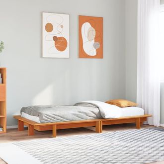 Berkfield Home Bed Frame without Mattress Wax Brown 75x190 cm Small Single Solid Wood Pine