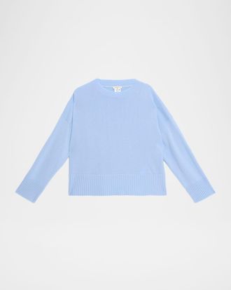 Lafayette 148 New York Boxy Crewneck Cashmere Sweater