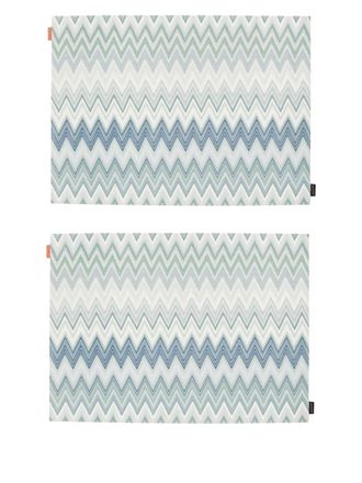 Missoni Home Tovagliette con motivo a zigzag (2 pezzi) - Blu
