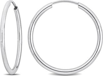 Amour 20mm Hoop Earrings in 14K White Gold