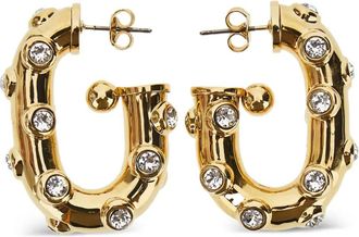 Paco Rabanne crystal chunky hoop earrings - Goud
