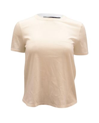 Veronica Beard Lauren Crew-Neck T-Shirt in White Cotton