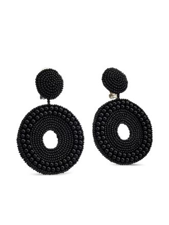 Kenneth Jay Lane beaded round-shape earrings - Black
