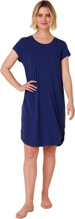 The Cats Pajamas Pima Knit Short-Sleeved Sleep Shirt in Classic Marine Blue at Nordstrom, Size X-Large