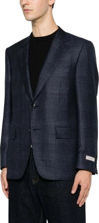 Canali Jacket - Heren - Blazers - Blauw - L - Leer - Jassen