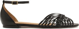 Kazar Platte sandalen met ingebouwde hak - Dames - Sandalen - Zwart - 39 EU - Leer - Schoenen