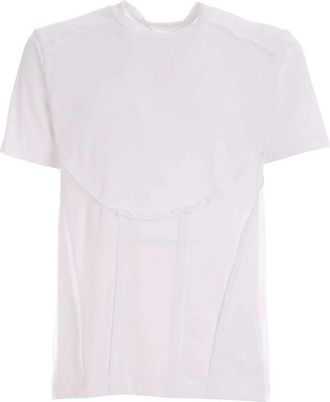 Comme Des Gar&ccedil;ons Wit geribbeld T-shirt met omgekeerde stiksels - Heren - T-shirts - Wit - L - Katoen - Tops