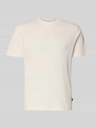 Joop T-Shirt mit Strukturmuster Modell Raulos in Offwhite, Gr&ouml;&szlig;e XXXL
