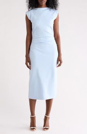 Nordstrom Rack Ruched High Neck Ponte Dress in Blue Floaty at Nordstrom Rack, Size Xx-Small