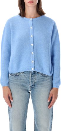 American Vintage Light Blue Vito Fuzzy Wool Cardigan