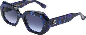 Emmanuelle Khanh Dixie Geometric Blue Tortoiseshell Emmanuelle Khanh Sunglasses