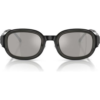 Diesel 49mm Small Square Sunglasses in Black Shiny /Mirror Black at Nordstrom