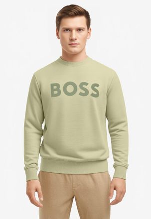 Boss Orange by Hugo Boss Sweatshirt BOSS ORANGE WeBasicCrew, Herren, Gr. 6XL, gr&uuml;n (open gr&uuml;n370), Sweatware, Obermaterial: 100% Baumwolle, regular fit h&uuml;ftlang, Rundhals, wei