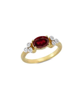 I.Reiss Company 14K 1.75 Ct. Tw. Diamond & Garnet Cocktail Ring