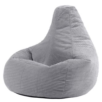 Icon Brand Puf con respaldo alto de pana gris claro