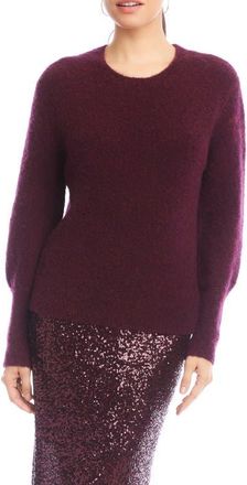 Karen Kane Blouson Sleeve Bouclé Sweater in Eggplant at Nordstrom, Size X-Large