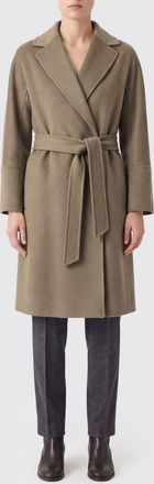 Max Mara S Max Mara 100% Virgin Wool Robe Coat with Waist Tie Belt