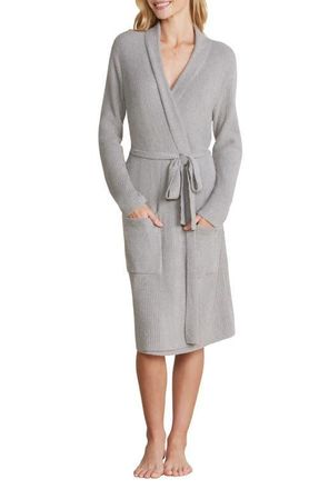Barefoot Dreams CozyChic Lite Ribbed Robe in Dove Gray at Nordstrom, Size Large