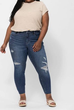 Judy Blue Spice It Up Vintage Cut Off Relaxed Jeans In Dark Wash