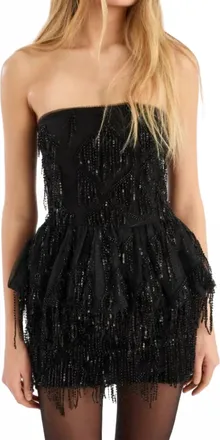 Rotate Sequined Mini Skirt In Black